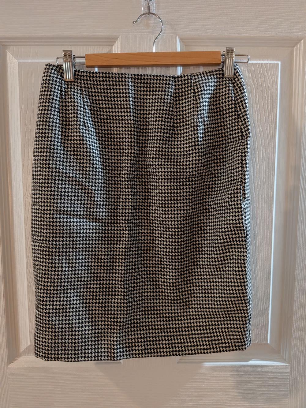 Vintage Ellen Tracy Black & White Houndstooth Pencil Skirt